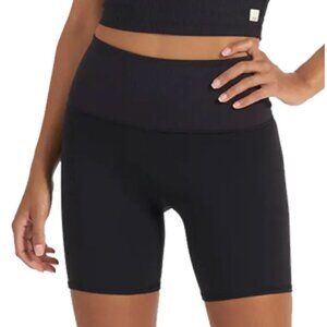 VUORI Rib Studio Pocket Bike Shorts Classic Black High Waist